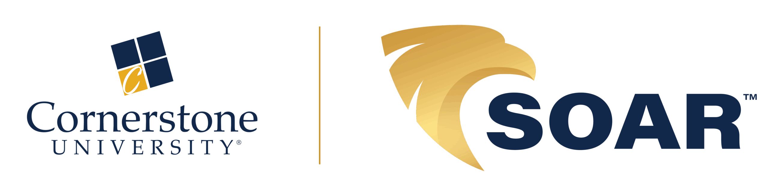 SOAR CU Logo Horizontal Navy and Gold