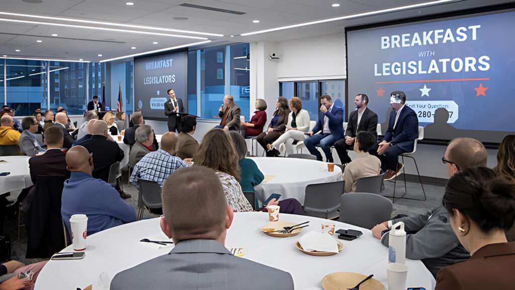 Breakfast with Legislators featuring a panel of speakers