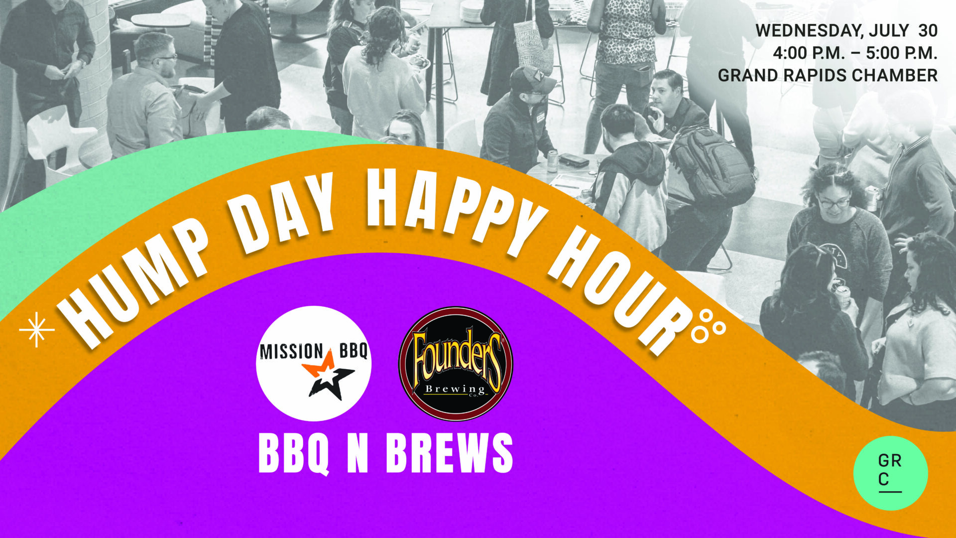 Hump Day Happy Hour at the Grand Rapids Chamber in July with Mission BBQ