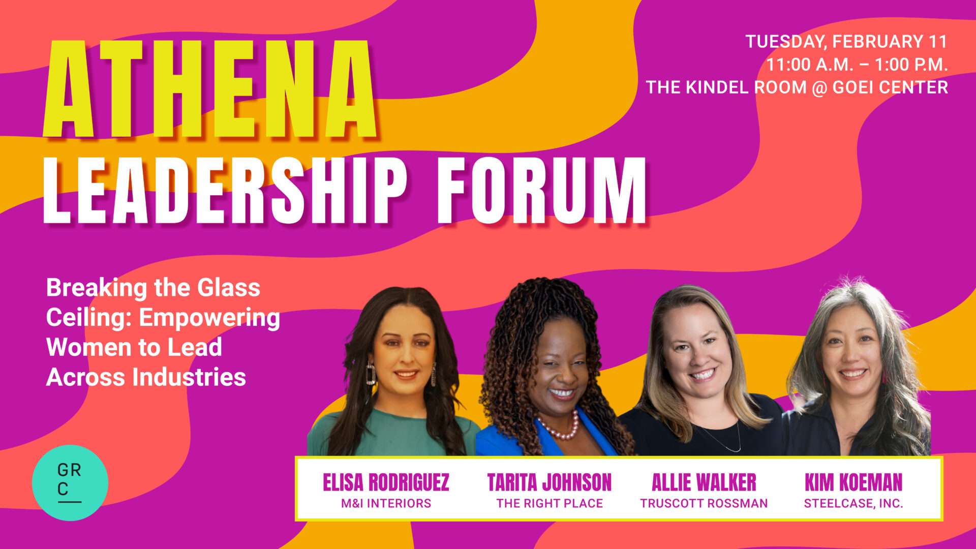 ATHENA Leadership Forum by the Grand Rapids Chamber featuring Elisa Rodriguez TaRita Johnson and Allie Walker