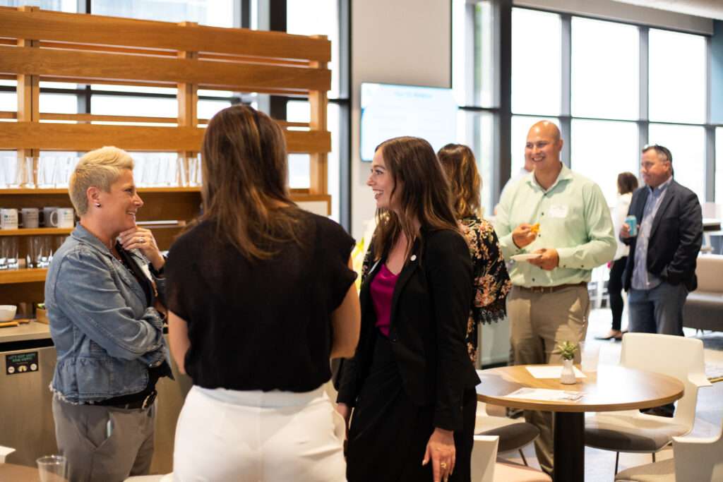 Amanda Hentsch of the Grand Rapids Chamber networking at the Chamber 101 event