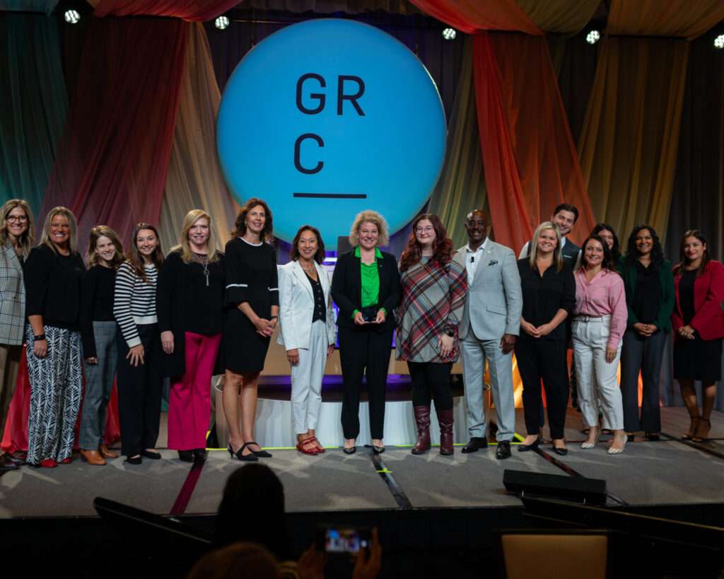 Huntington Bank receiving the ATHENA Organizational Leadership Award